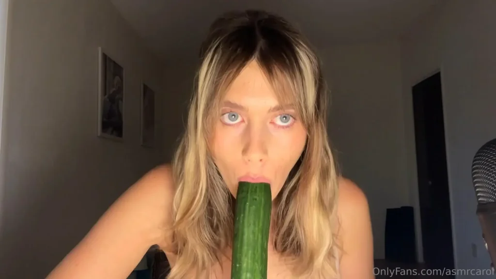 Asmr Carol Big Cucumber Sucking